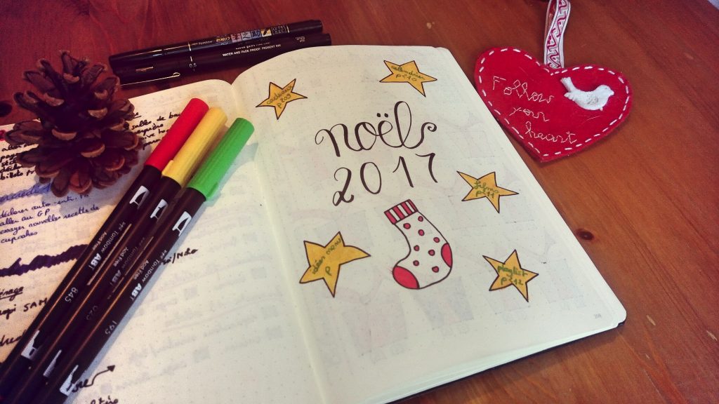 bullet journal sommaire Noël